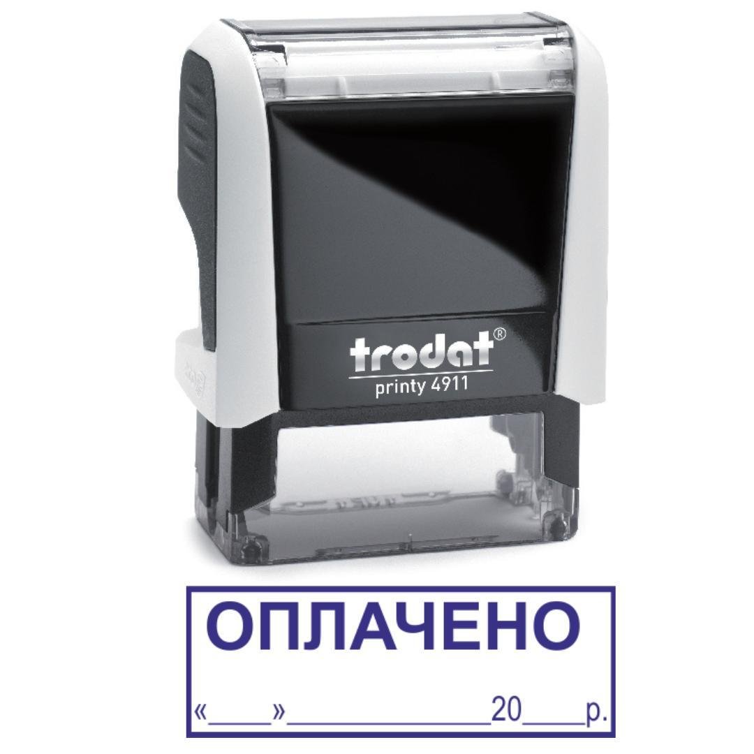 Штамп "ОПЛАЧЕНО з місцем для дати" на автоматическом оснащении Trodat 4911 38х14 мм Белый (2701972662)