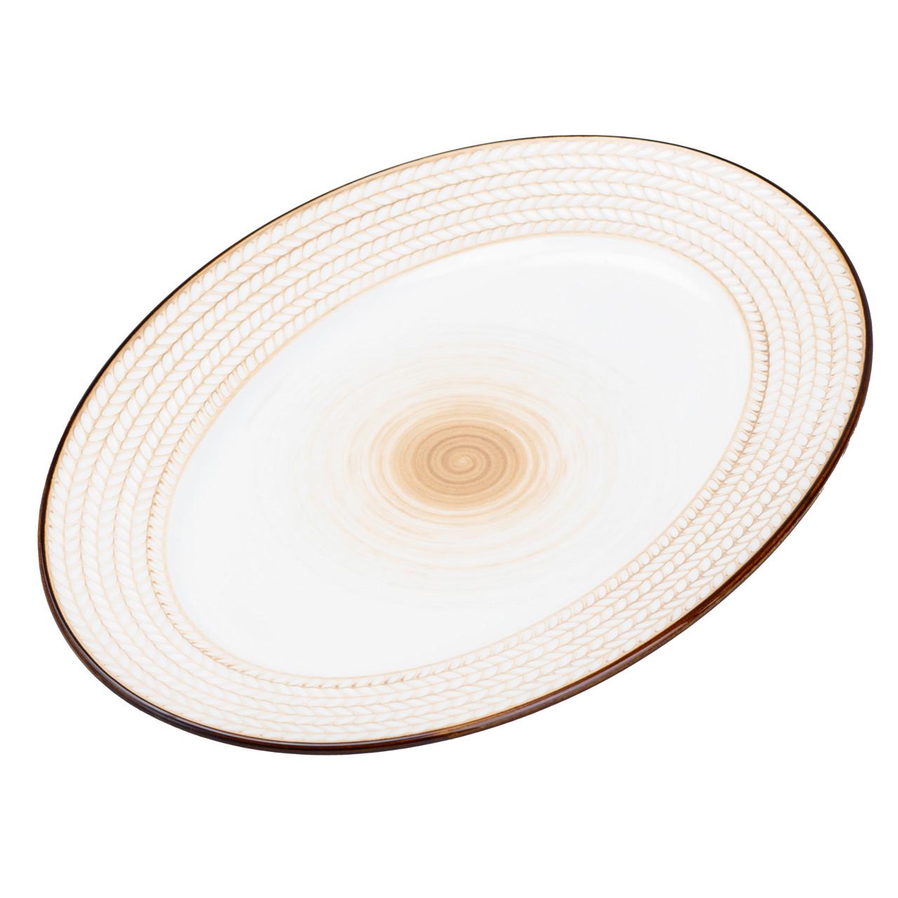 Блюдо керамічне овальне у стилі ретро 33х24,5 см (HP23389) - фото 3 Блюдо керамічне овальне у стилі ретро 33х24,5 см (HP23389) - фото 3