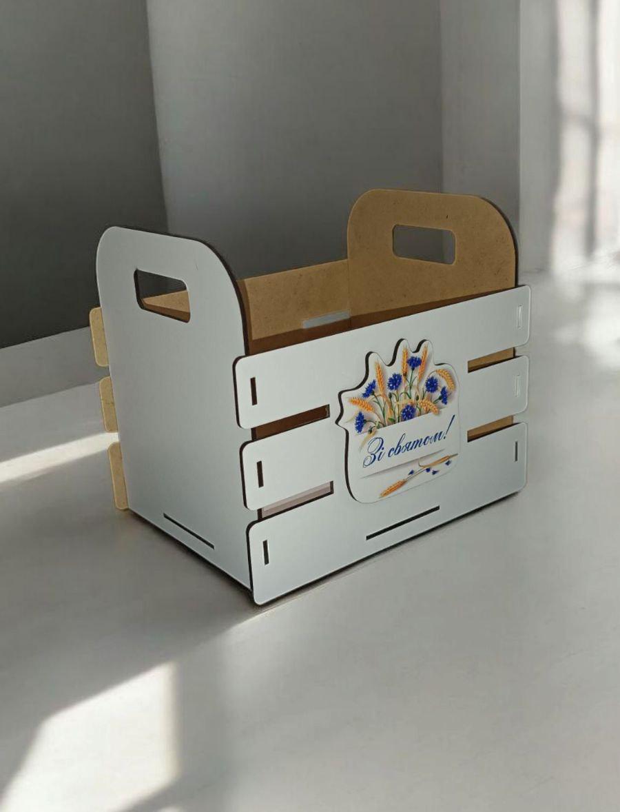 Корзина с двумя ручками из деревадля цветов/сладостей/фруктов