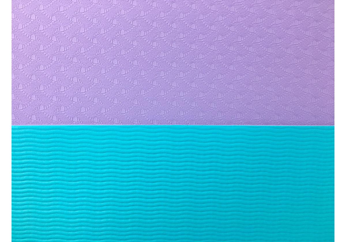 Коврик для йоги и фитнеса EasyFit TPE/TC двухслойный 6 мм Фиолетовый/Мятный (EF-1924-V/M) - фото 2 Коврик для йоги и фитнеса EasyFit TPE/TC двухслойный 6 мм Фиолетовый/Мятный (EF-1924-V/M) - фото 2