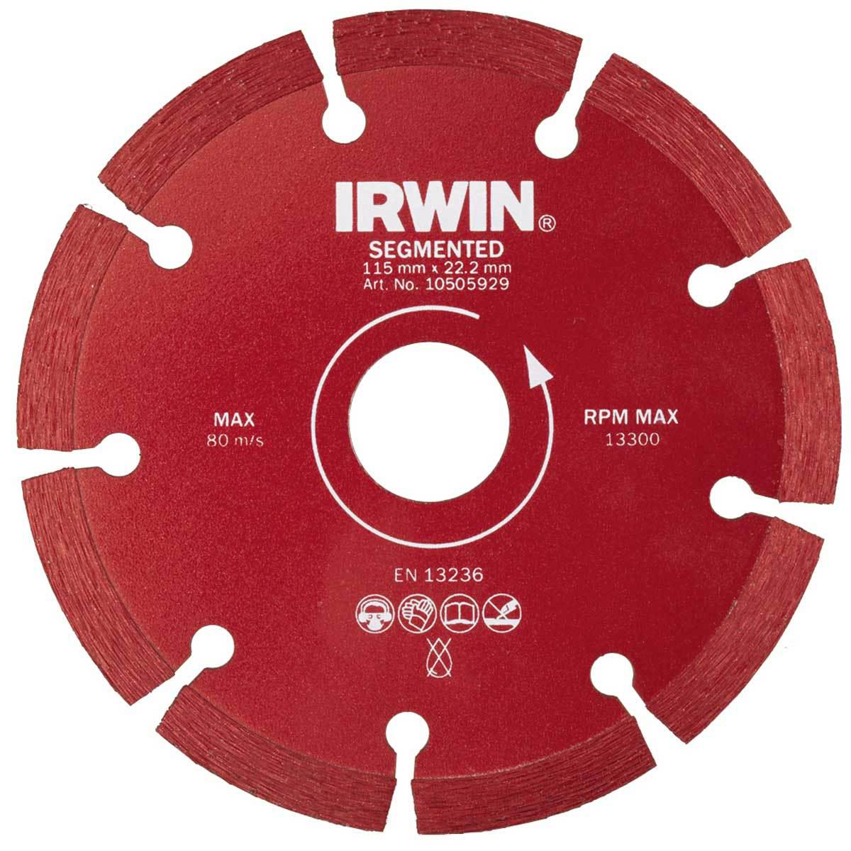 Диск алмазный Irwin Ø115x22,2 мм сегментный по бетону (10505929)