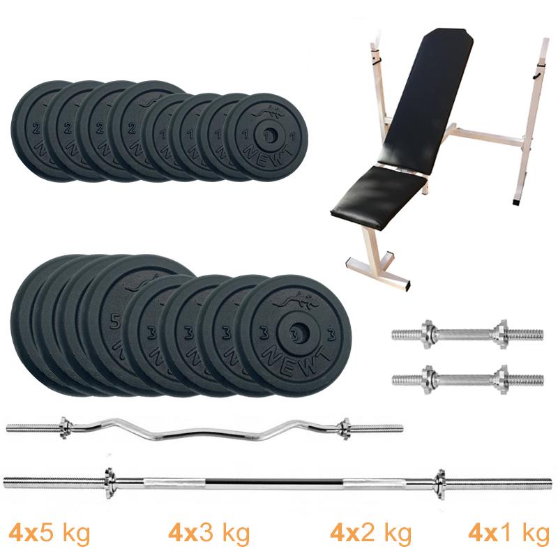 Лава для жиму Newt Gym Set-SKHW Home з набором штанг + гантелі 60 кг (NE-M-SKHW-SET-55) - фото 7