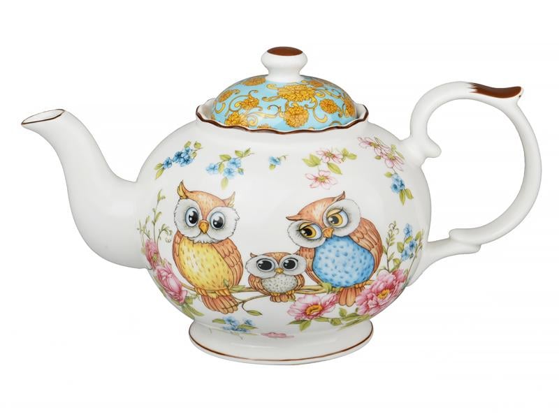 Чайник заварочный фарфоровый Light House Совушки 1000 мл Белый (924-089)