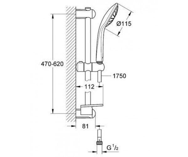 Душевая система Grohe Euphoria 110 Mono со штангой Хром (27266001) - фото 4