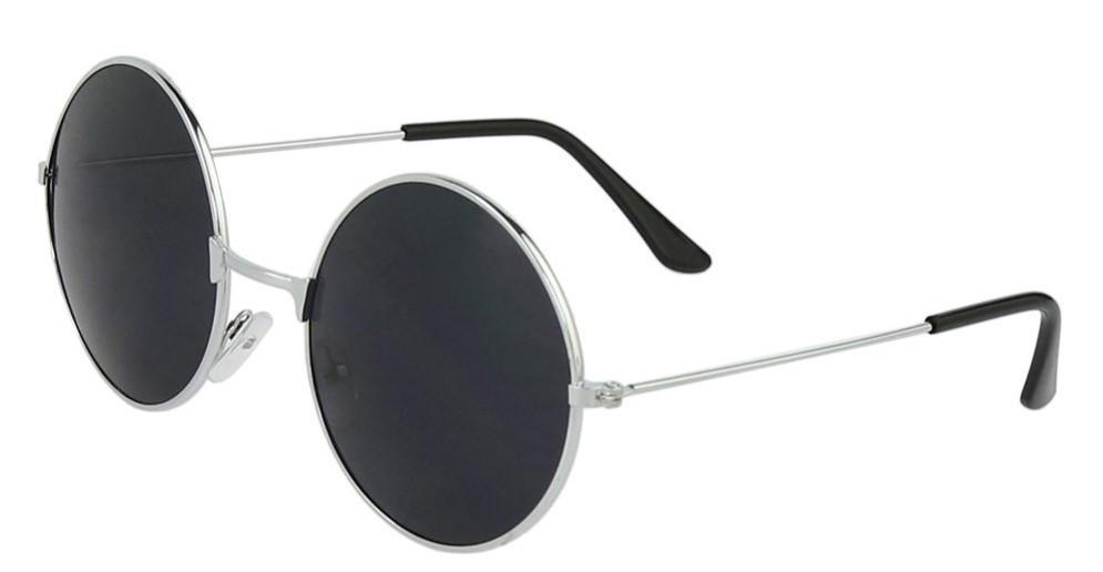 Очки круглые тишейды с черной линзой унисекс Черный в серебре