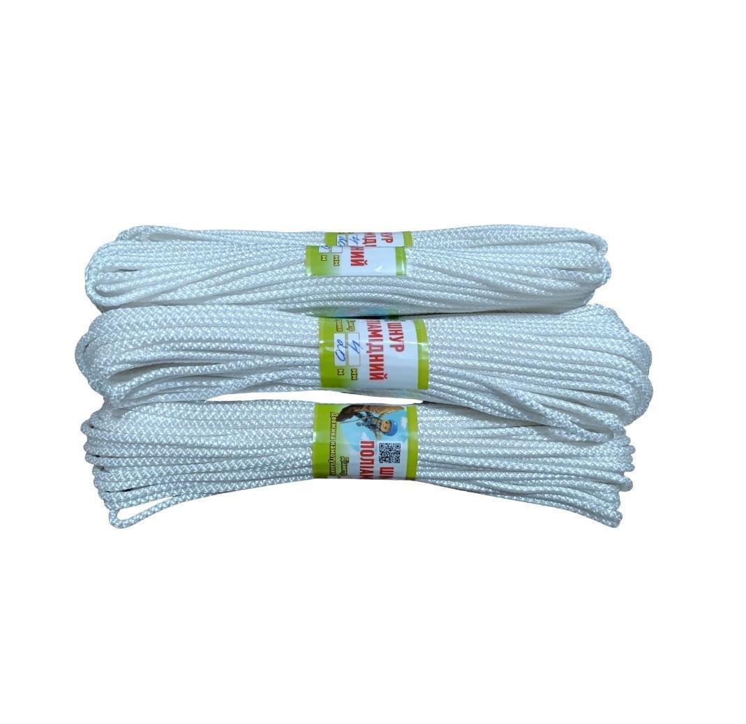 Шнур поліамідний в'язаний 20 м 4 мм Білий (2396529080) - фото 2