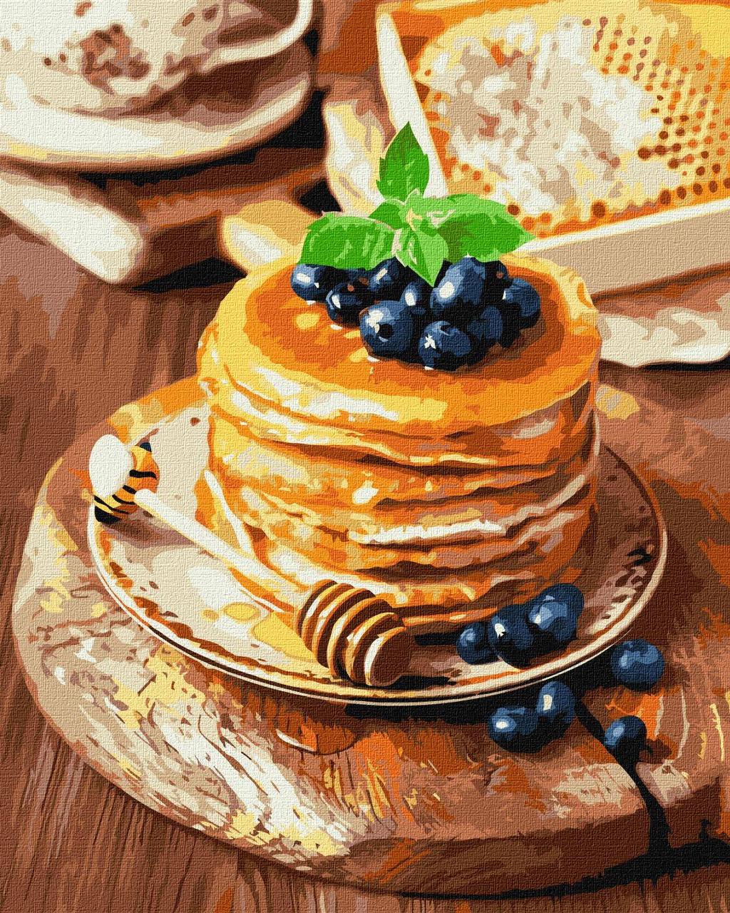 Картина по номерам Ideyka с цветным полотном Медовые панкейки 40х50 см (2824289350)