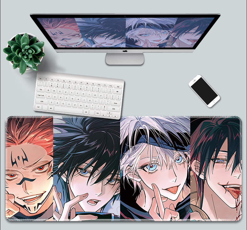 Коврик для мышки с Аниме принтом Jujutsu Kaisen Сатору Годжо 800х300х3 мм (0317)