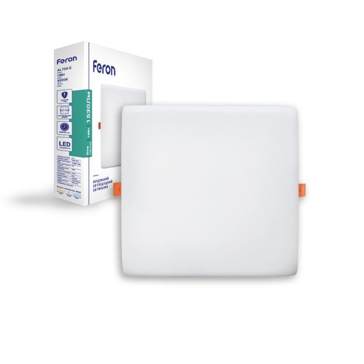 Світлодіодний світильник Feron AL704-S вбудований 18W 170х170 мм (09257)
