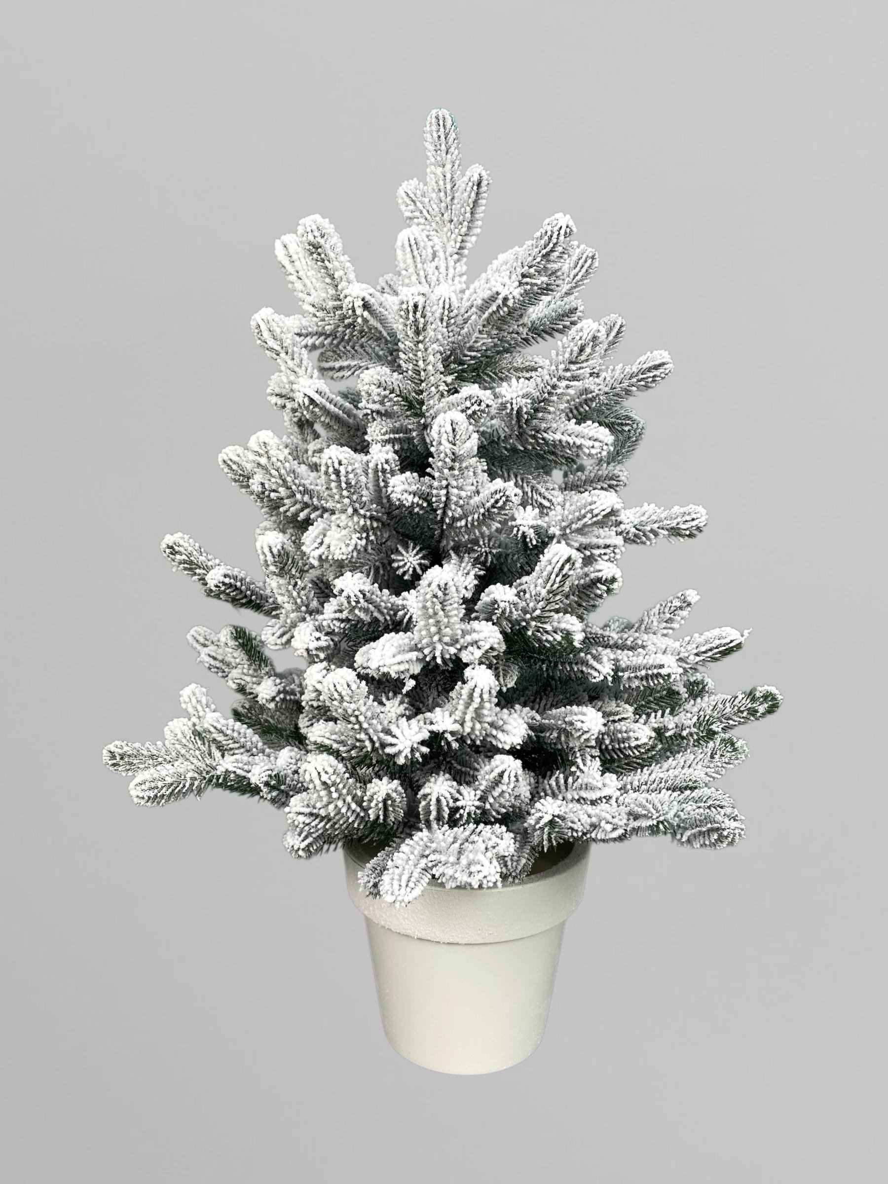 Искусственная елка литая Traditional заснеженная в горшке 70 см Зеленый (Н01021)