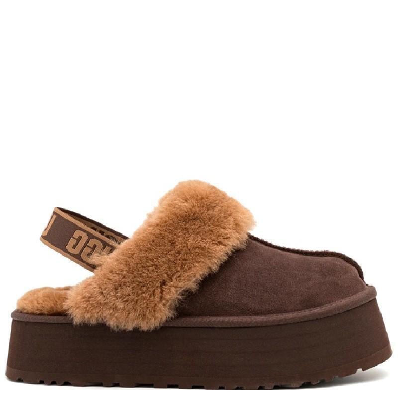 Уггі жіночі UGG Funkette Slippers Platform Chocolate р. 36 Темно-коричневий (28034)