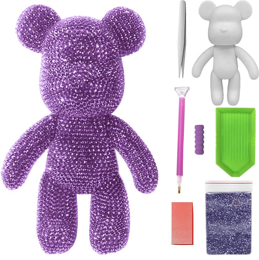Алмазная мозаика SHLab Мишка Голограммные Стразы 33 см Violet (41372-2F)