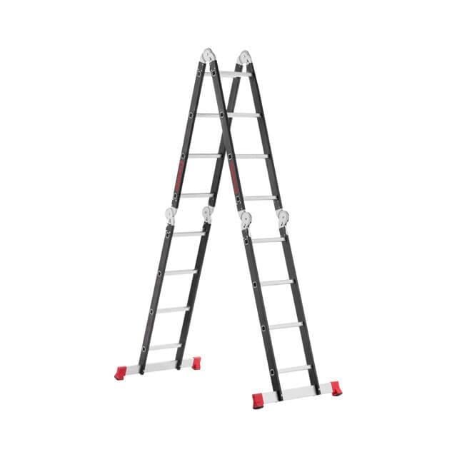 Лестница-трансформер многофункциональная Intertool 4х4 ступени стальной профиль 4,45 м 150 кг (LT-0024)