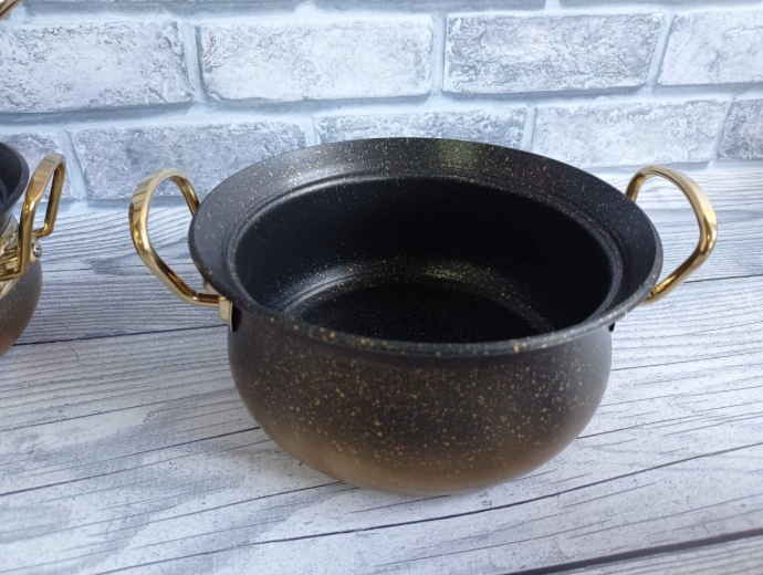 Набор посуды OMS с антипригарным покрытием для индукции 7 предметов Gold (3044-ind-gold) - фото 4 Набор посуды OMS с антипригарным покрытием для индукции 7 предметов Gold (3044-ind-gold) - фото 4