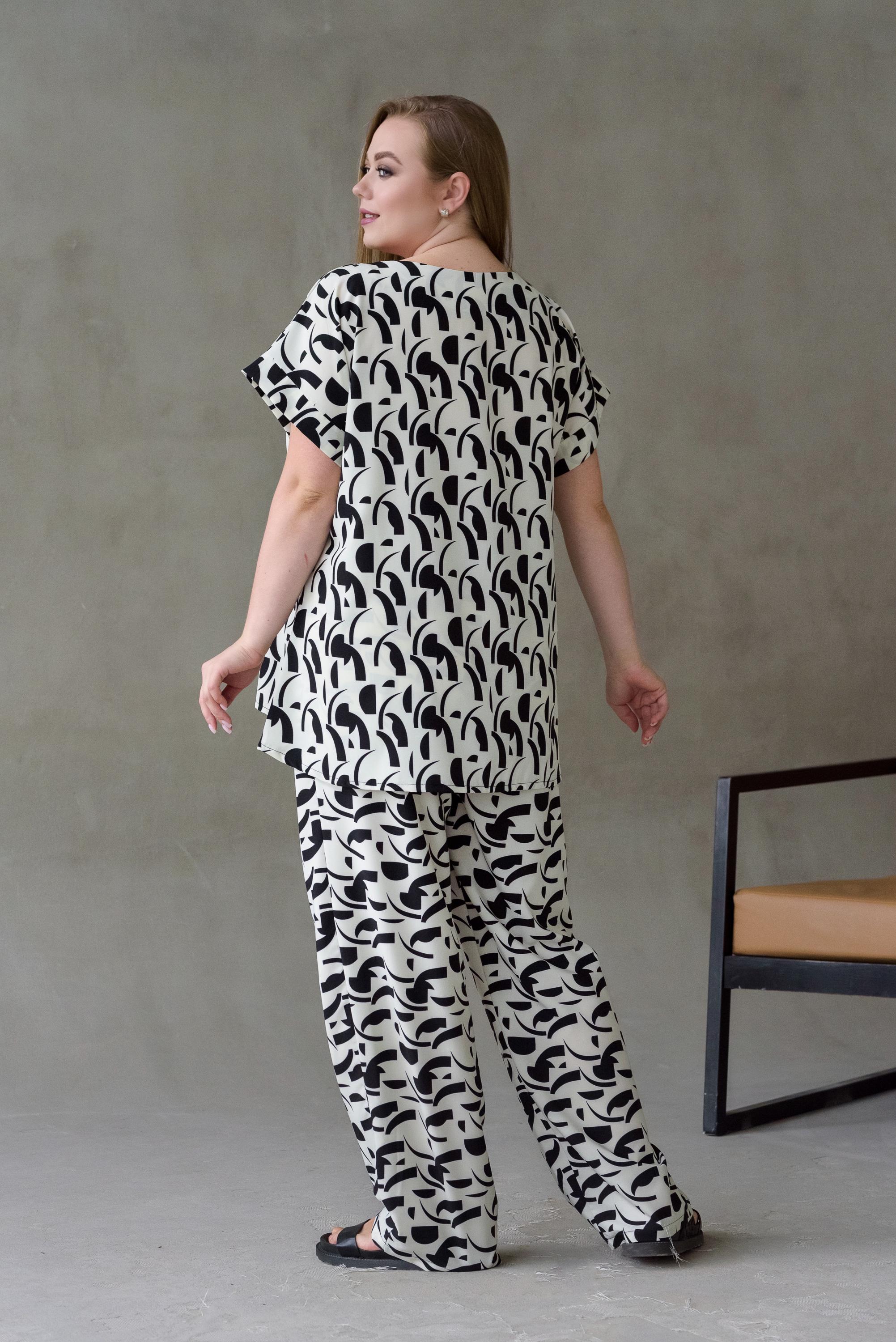 Костюм женский штапельный Альмина р. 56 Молочный (26862244) - фото 4 Костюм женский штапельный Альмина р. 56 Молочный (26862244) - фото 4