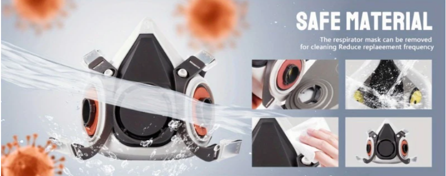 Полумаска респиратор 6200 с фильтрами 6051 с панорамными очками (1701) - фото 8 Полумаска респиратор 6200 с фильтрами 6051 с панорамными очками (1701) - фото 8