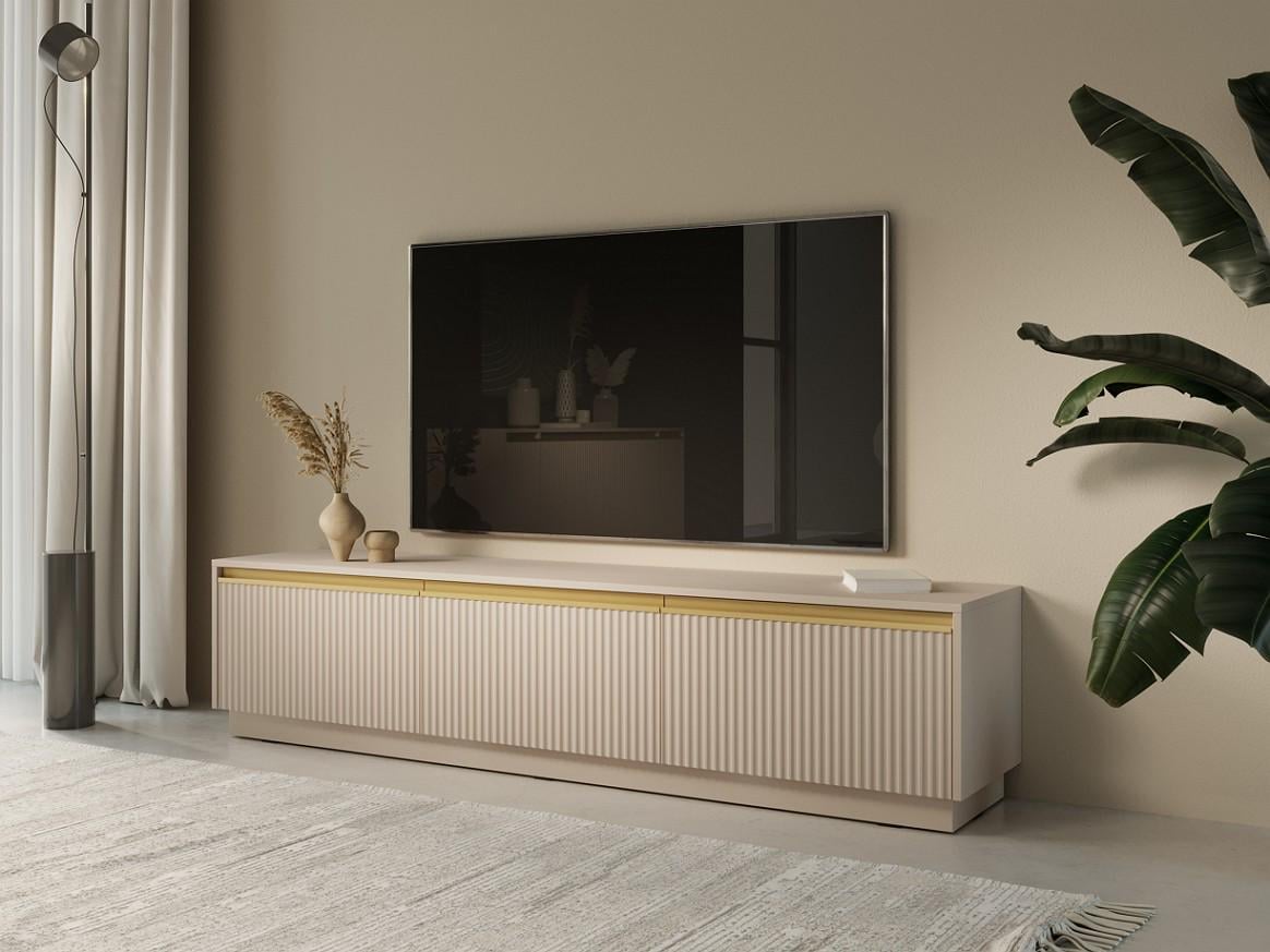Тумба под ТВ Perfect Home Royal RTV180 3-дверная Бежевый (PFH-091293)