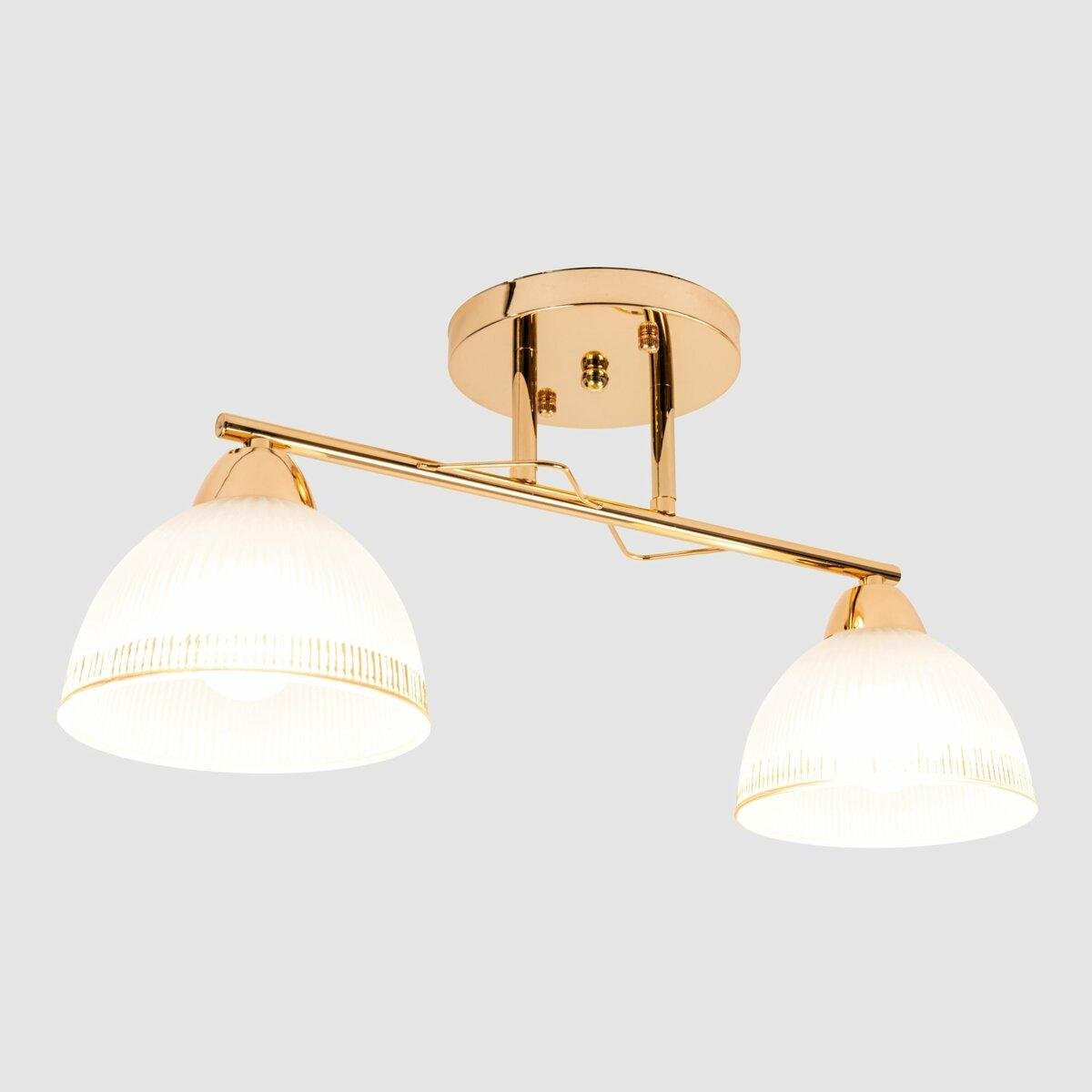 Люстра Sirius на два плафона с окантовкой под лампу Е27 Золотой (Л 8053/2)