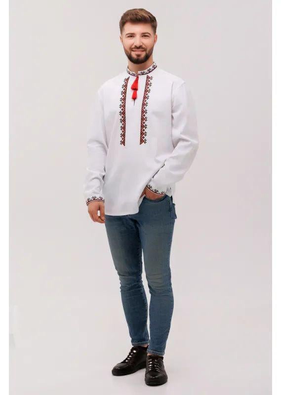 Вышиванка мужская р. 58 Белый (369) - фото 2 Вышиванка мужская р. 58 Белый (369) - фото 2