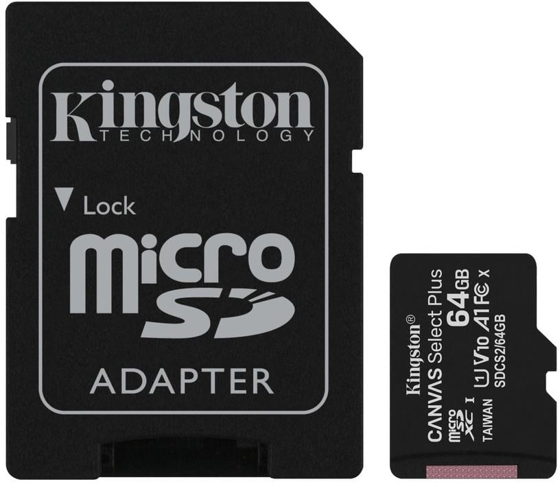 Карта пам'яті Kingston microSDXC Canvas Select Plus Class 10 UHS-I U1 V10 A1 64 Gb (21052021_88) - фото 1