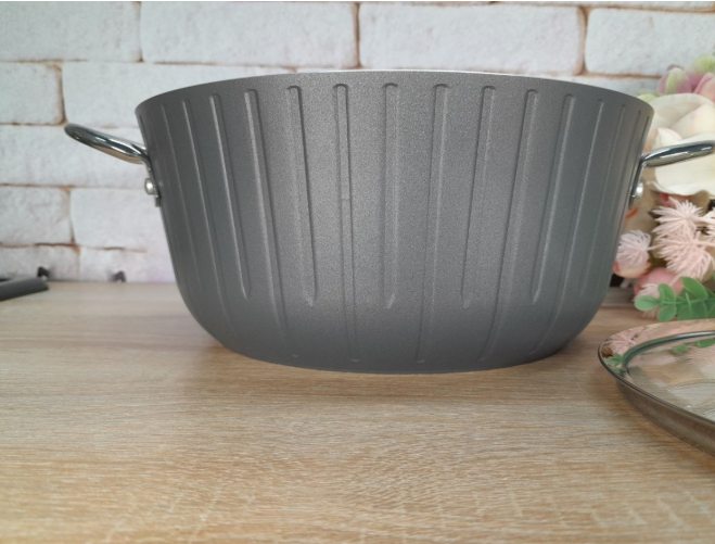 Каструля з кришкою OMS з антипригарним покриттям для газу 4 л Графіт (3118-4) - фото 4 Каструля з кришкою OMS з антипригарним покриттям для газу 4 л Графіт (3118-4) - фото 4