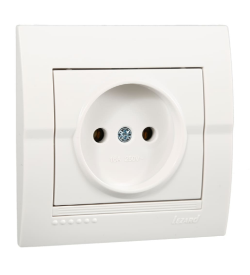 Розетка одинарная Lezard Deriy без заземления Белый (26301538)