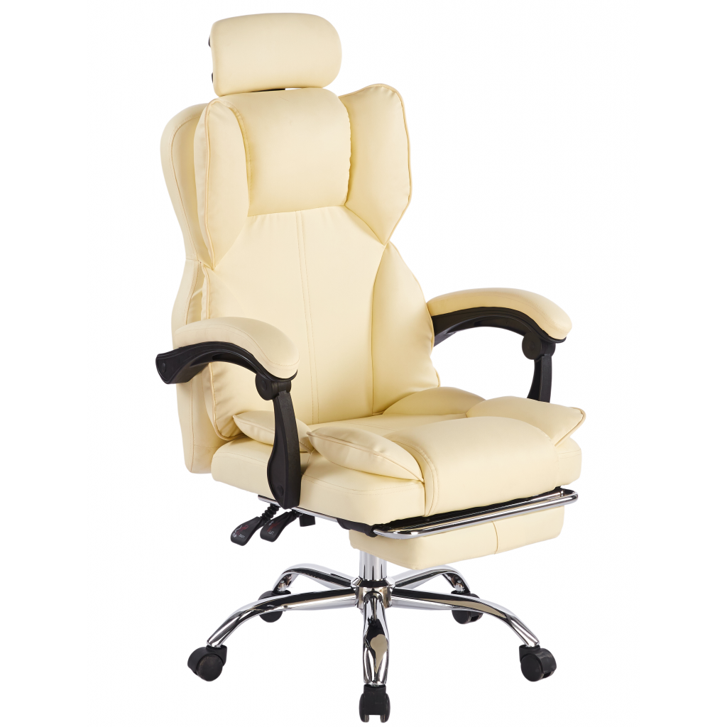 Кресло офисное Bonro B-058 с подставкой для ног Бежевый (4241214312) Кресло офисное Bonro B-058 с подставкой для ног Бежевый (4241214312)