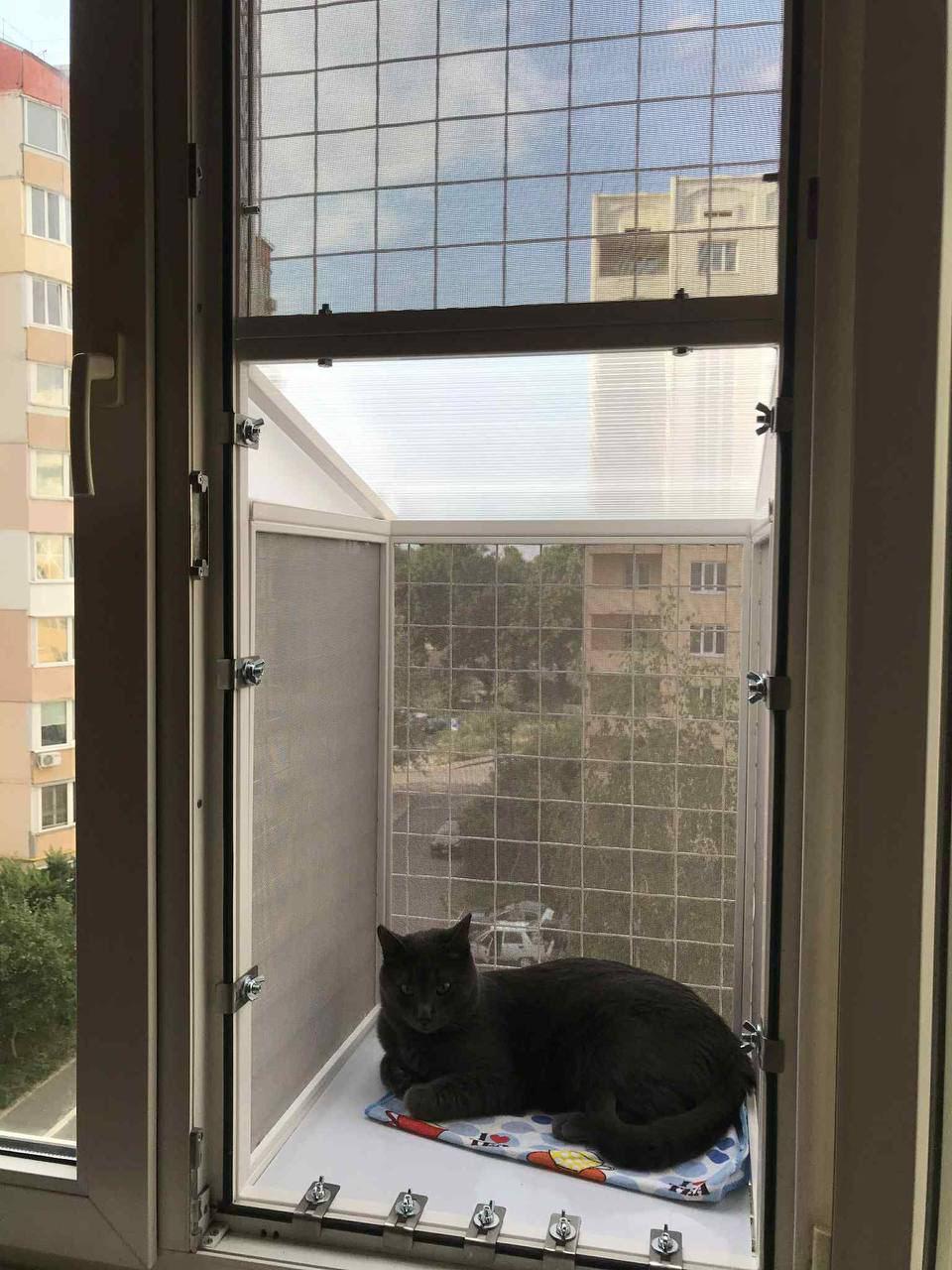 Балкон для котів підвісний прямокутний 540х420х640 см Білий (002) - фото 3 Балкон для котів підвісний прямокутний 540х420х640 см Білий (002) - фото 3