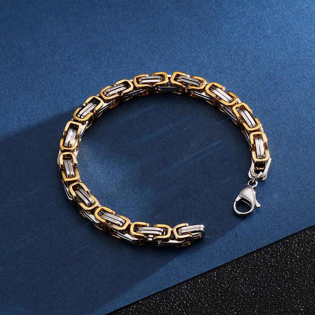 Браслет мужской Steel Rage из медицинской стали на руку 8 мм 22 см