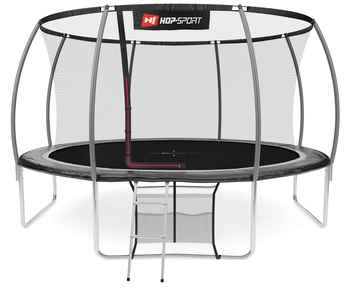 Батут Hop-Sport Premium 14ft 427 см с внутренней сеткой Черно-серый - фото 4