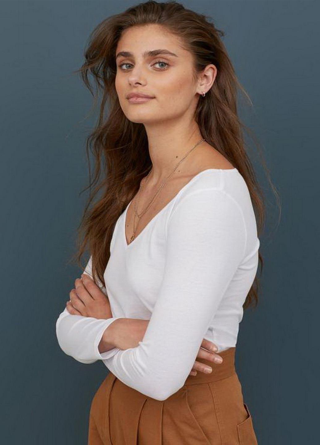 Лонгслив H&M L белый (790051001b39)