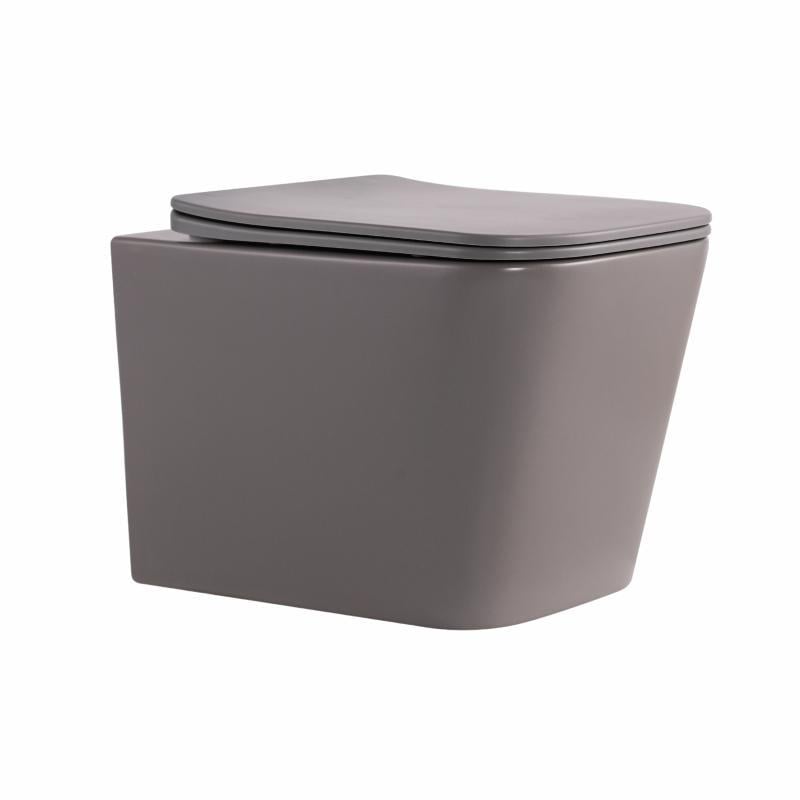 Унітаз підвісний Qtap Tern Ultra Quiet QT17332303ASSG Stone Grey з сидінням Slim Duroplast Soft-close Quick Release 490x365x325 мм Сірий (SD00054289)