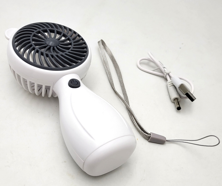 Вентилятор ручний акумуляторний Handy Mini Fan JX-998 з ручкою d 6 см Білий (ML-04462-2) - фото 6