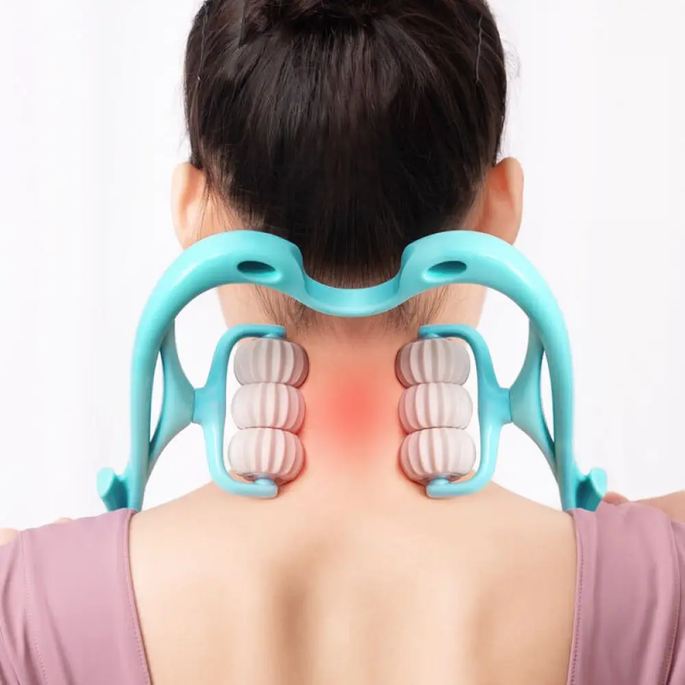 Массажер для шеи Neck Stretcher ручной роликовый с вращающимися рельефными роликами 360° - фото 5