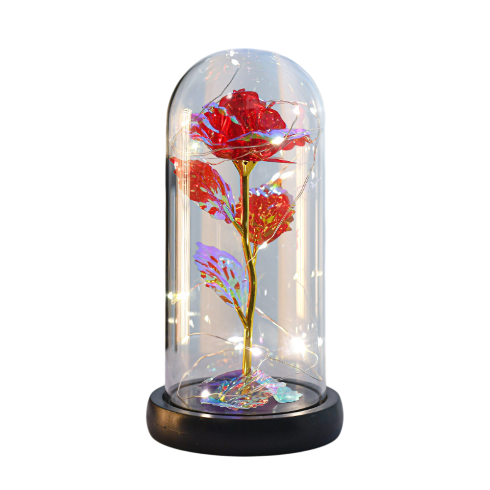 Роза вечная в колбе LED подсветкой 22 см (1967)