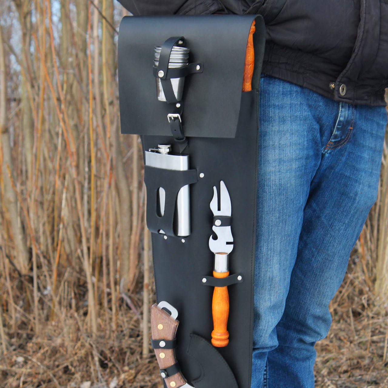 Набор шампуров SHOP-PAN для гриля в кожаном чехле Черный (9615112) - фото 6