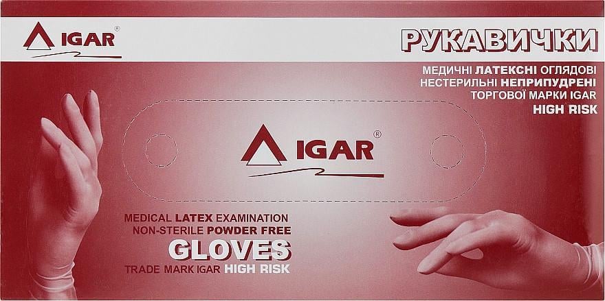 Перчатки латексные Igar High Risk смотровые повышенной прочности 25 пар XL Синий (000003419)