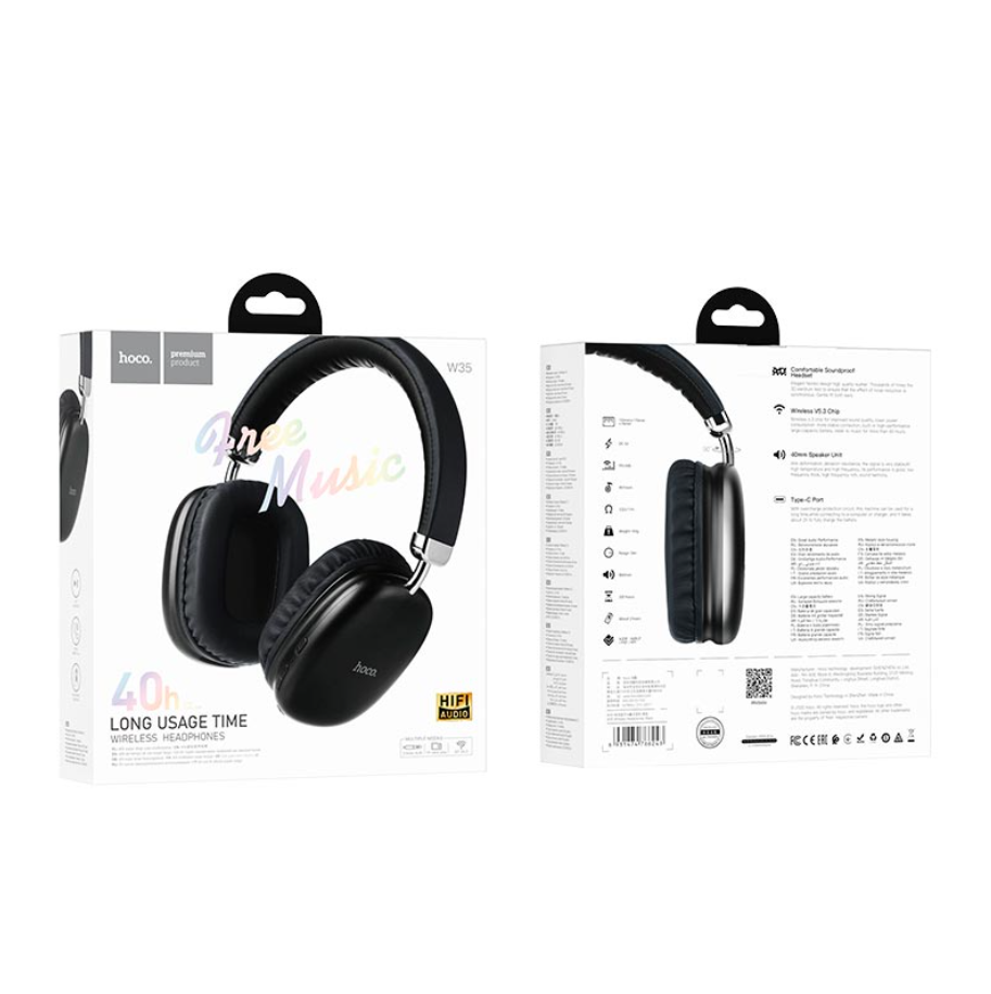 Навушники бездротові Hoco wireless headphones W35 Black - фото 14