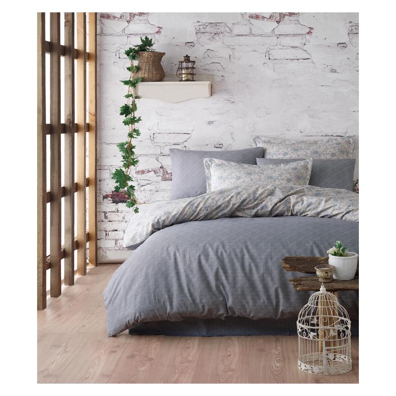 Комплект постільної білизни Renovation of home DF 0207 Кремовий/Синій