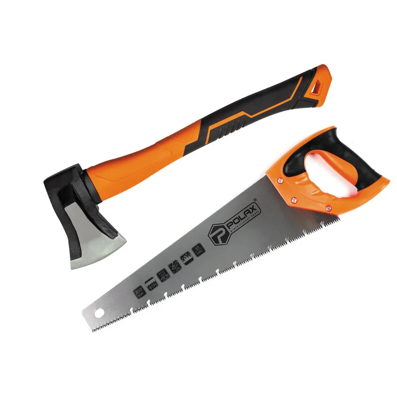Набор Polax топор-колун 1 кг и ножовка по мокрому дереву 400 мм (335-202) Набор Polax топор-колун 1 кг и ножовка по мокрому дереву 400 мм (335-202)
