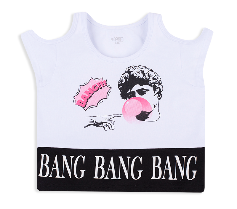 Футболка детская для девочки Gabbi FT-20-18-4 128 см Белый (12024) Футболка детская для девочки Gabbi FT-20-18-4 128 см Белый (12024)