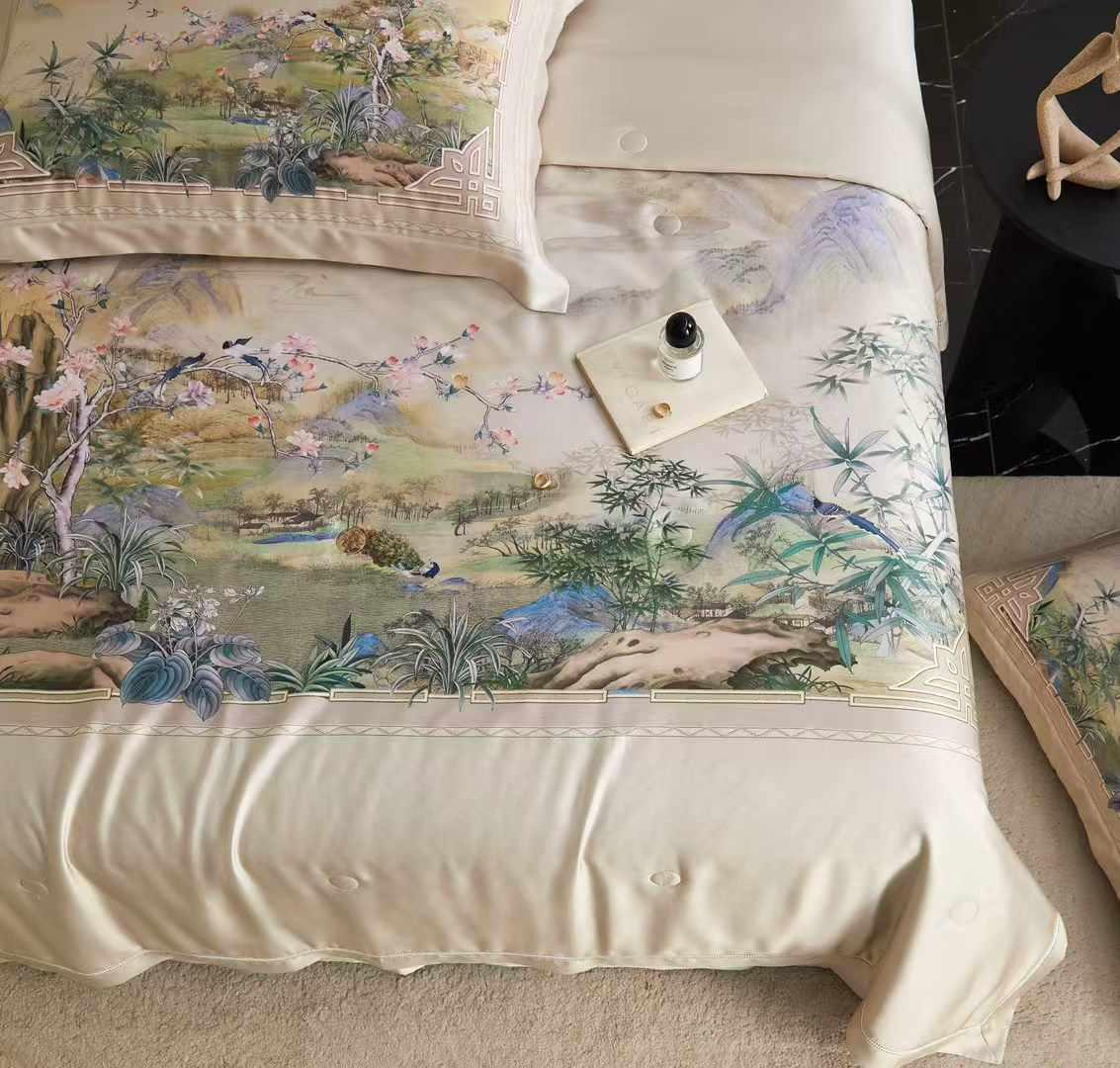 Комплект постельного белья Цветы с одеялом тенсел семейный (70122) - фото 7 Комплект постельного белья Цветы с одеялом тенсел семейный (70122) - фото 7