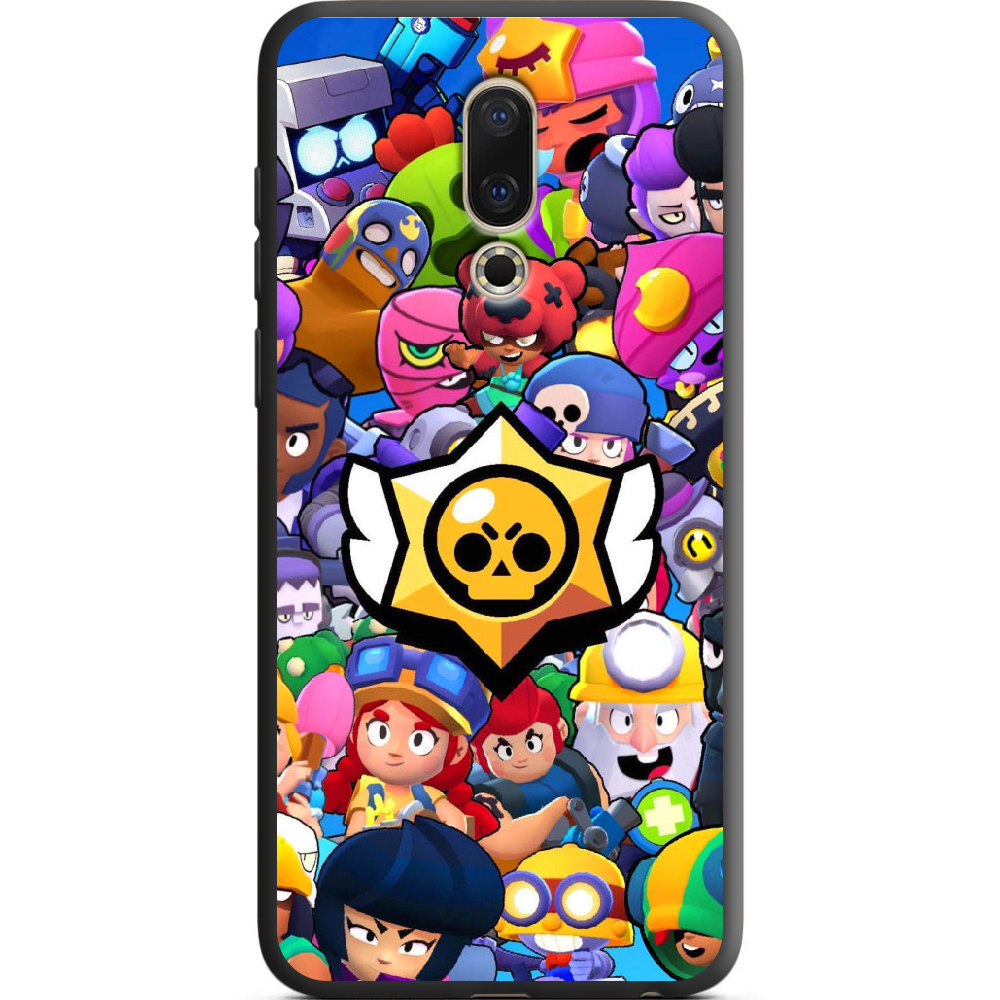 Чехол BoxFace Meizu 16 / 16X Brawl Stars Черный силикон (35176-up2389-38941)