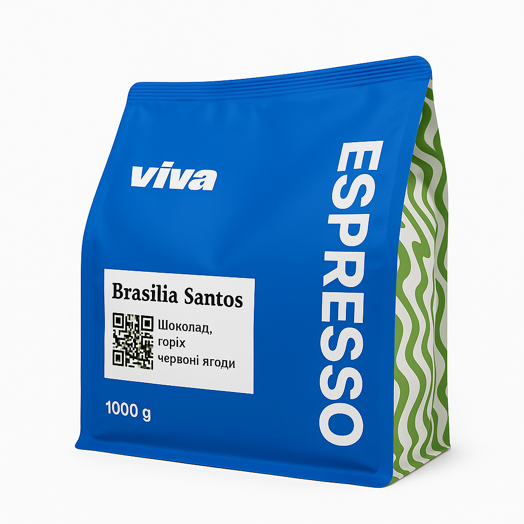 Кава зернова Viva Coffee Brasilia Santos 1 кг (33549896)