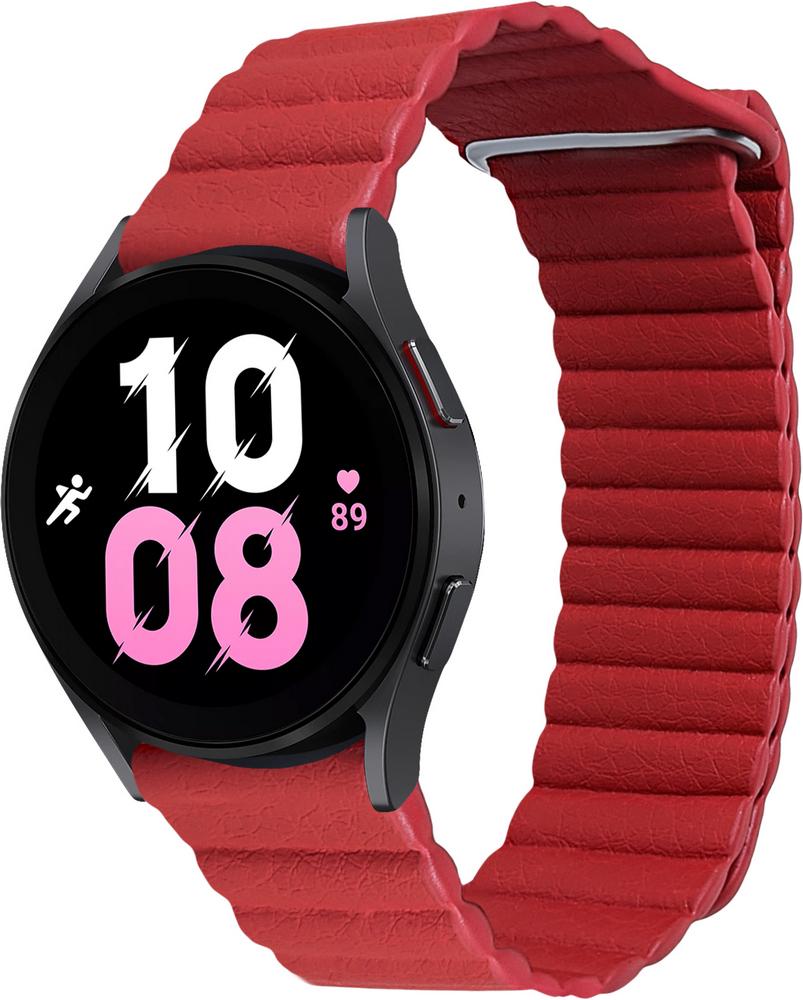 Ремешок кожаный Genis для Galaxy Watch 5 44 мм Red (29199-2D)