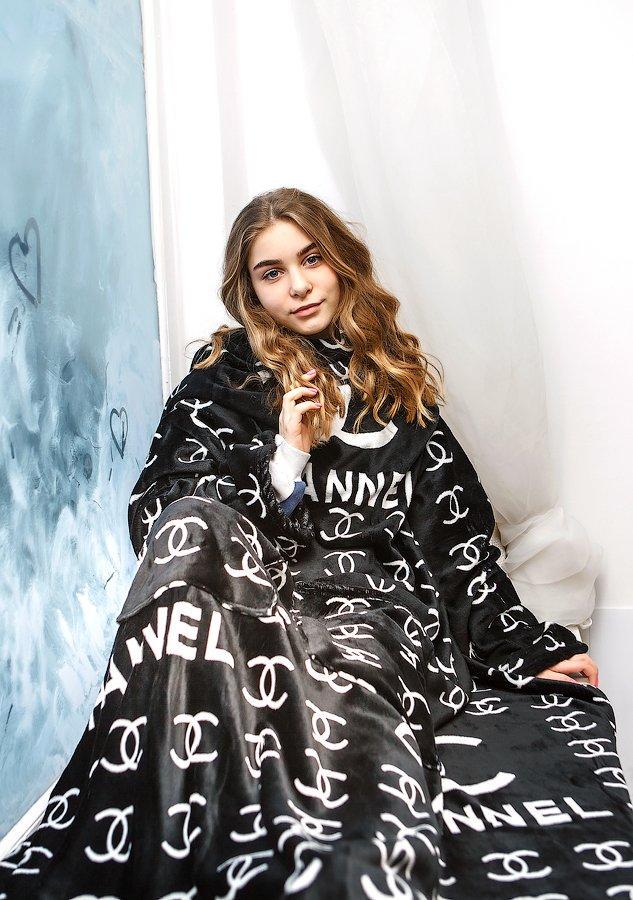 Плед с рукавами и рисунком 1939511008 200x160 см Черный (1939511008) - фото 2