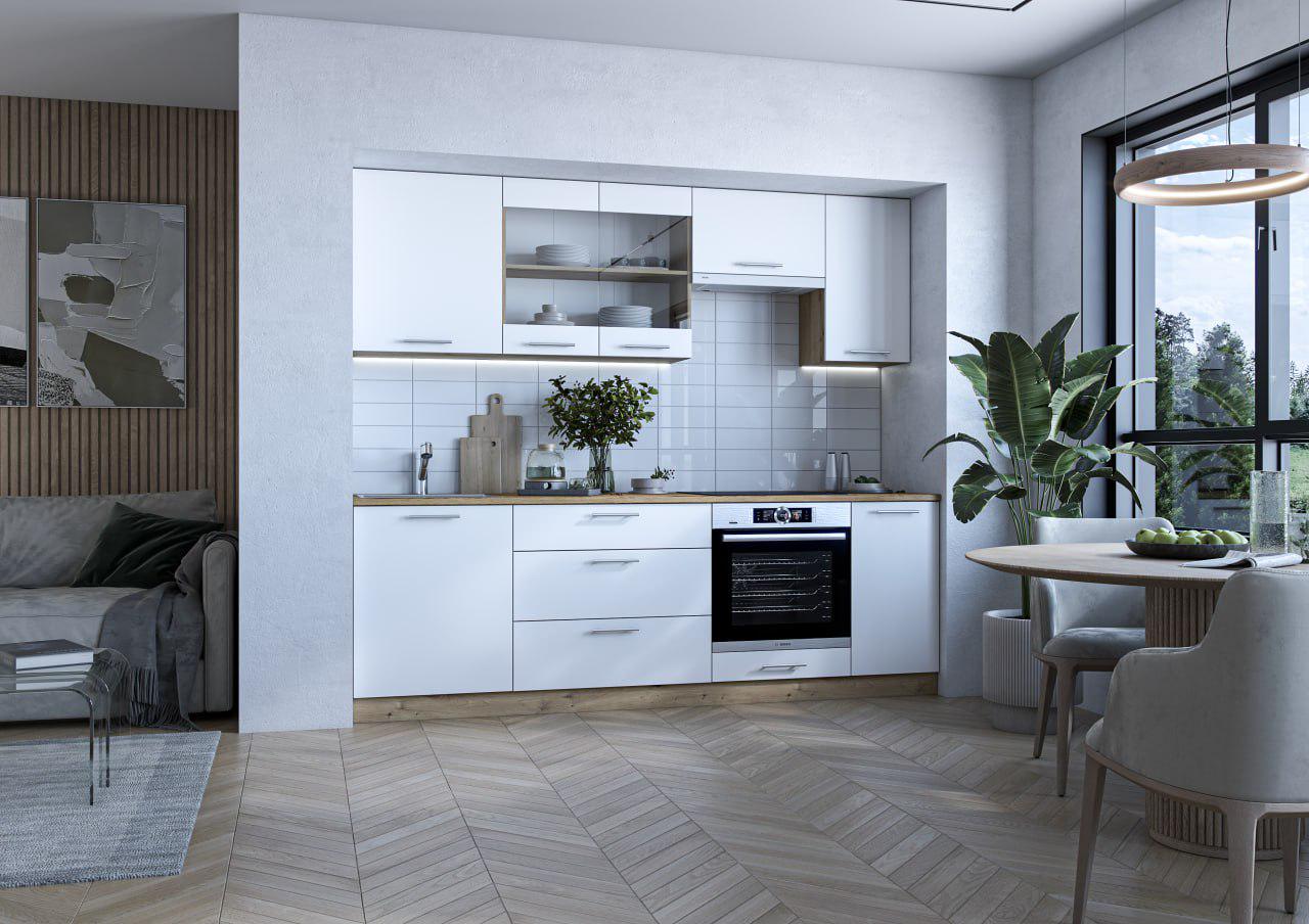 Кухня Win Мебель Селена со столешницей 2,4 м Дуб Артизан/Нимфея Альба (27730076) - фото 1 Кухня Win Мебель Селена со столешницей 2,4 м Дуб Артизан/Нимфея Альба (27730076) - фото 1