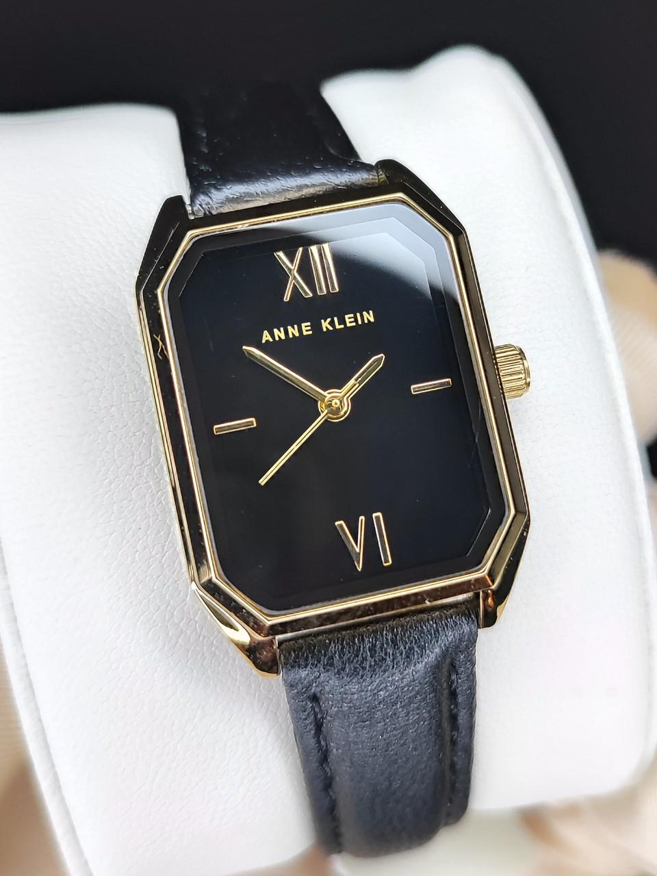 Наручные часы женские Anne Klein AK/3874BKBK с черным циферблатом и кожаным ремешком