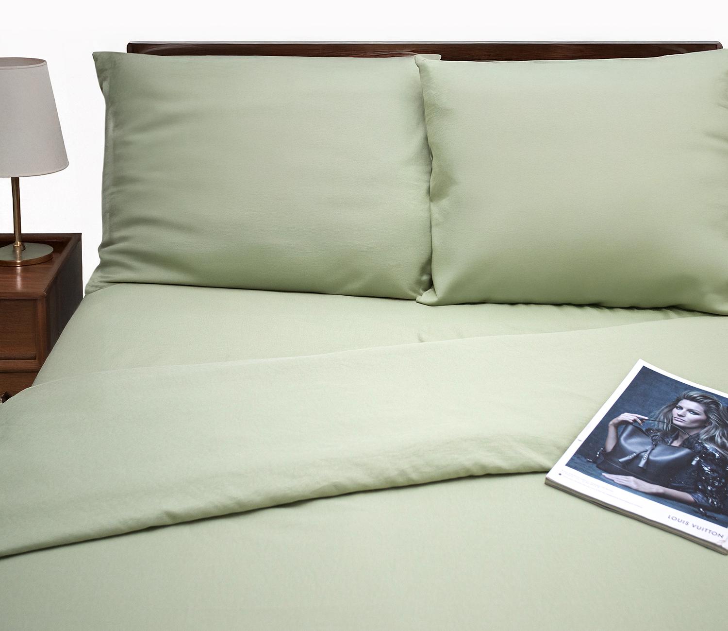 Комплект постельного белья Zastelli GREEN вискоза евро 200х220 см Зеленый