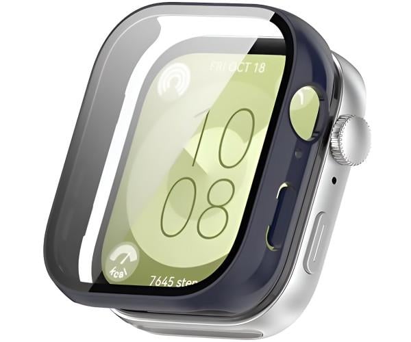 Чехол с защитным стеклом Protective Cover with Glass для Huawei Watch Fit 3​ Темно-синий